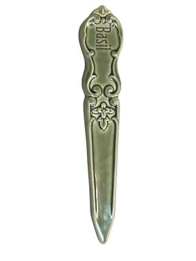 Green Ceramic Basil Plant Marker